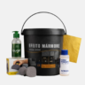 Kit Efeito Mármore Preto com Folhas Ouro Luxo