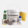 Kit Efeito Mármore Branco 5KG com Folhas Ouro Luxo Ponto para Uso