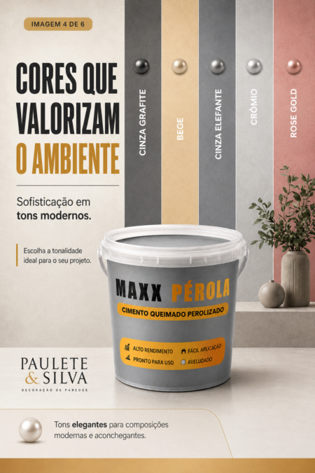 Efeito Cimento Queimado Aveludado Perolizado 2Kg Pronto para Uso Rende até 10m² Acabamento Premium